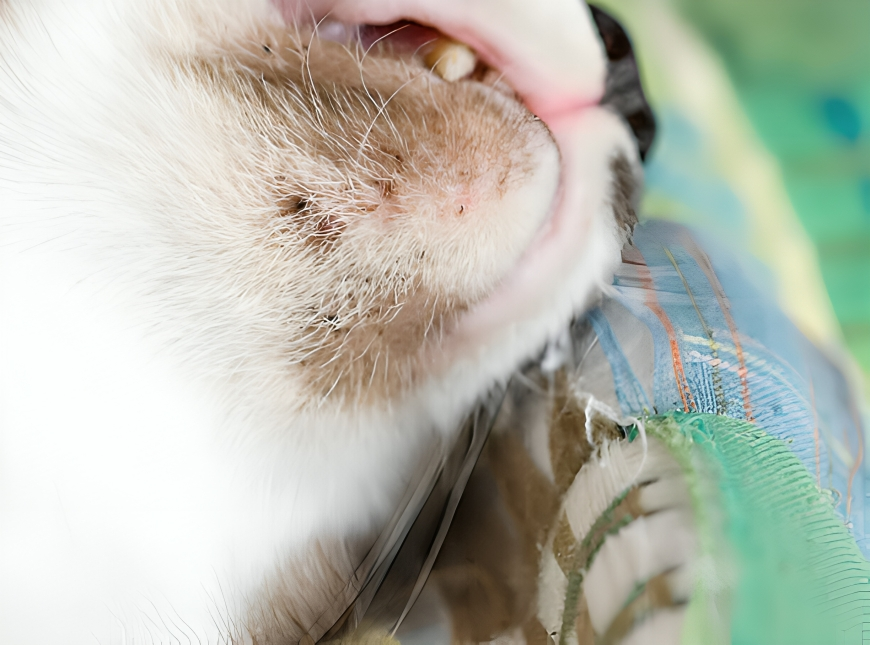 Close-up of a cat's mouth, showing black spots on gums and fur. Teeth and part of the tongue are visible. This image addresses 'Why Is My Cats Mouth Black?' by highlighting discoloration potentially linked to pigmentation or oral health issues, guiding pet owners to explore reasons and solutions for their cat's unique condition.